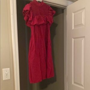 Vibrant Red Ruffle Dress